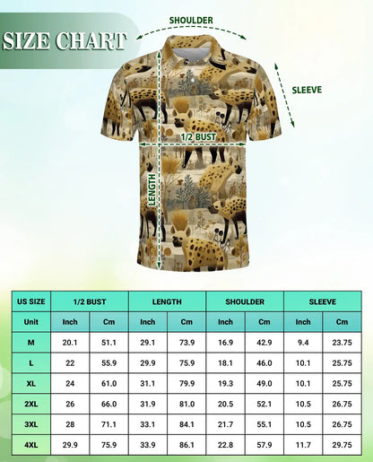 Safari Hyena Wildlife Polo Shirt African Animal Nature Pattern Design | Netecom
