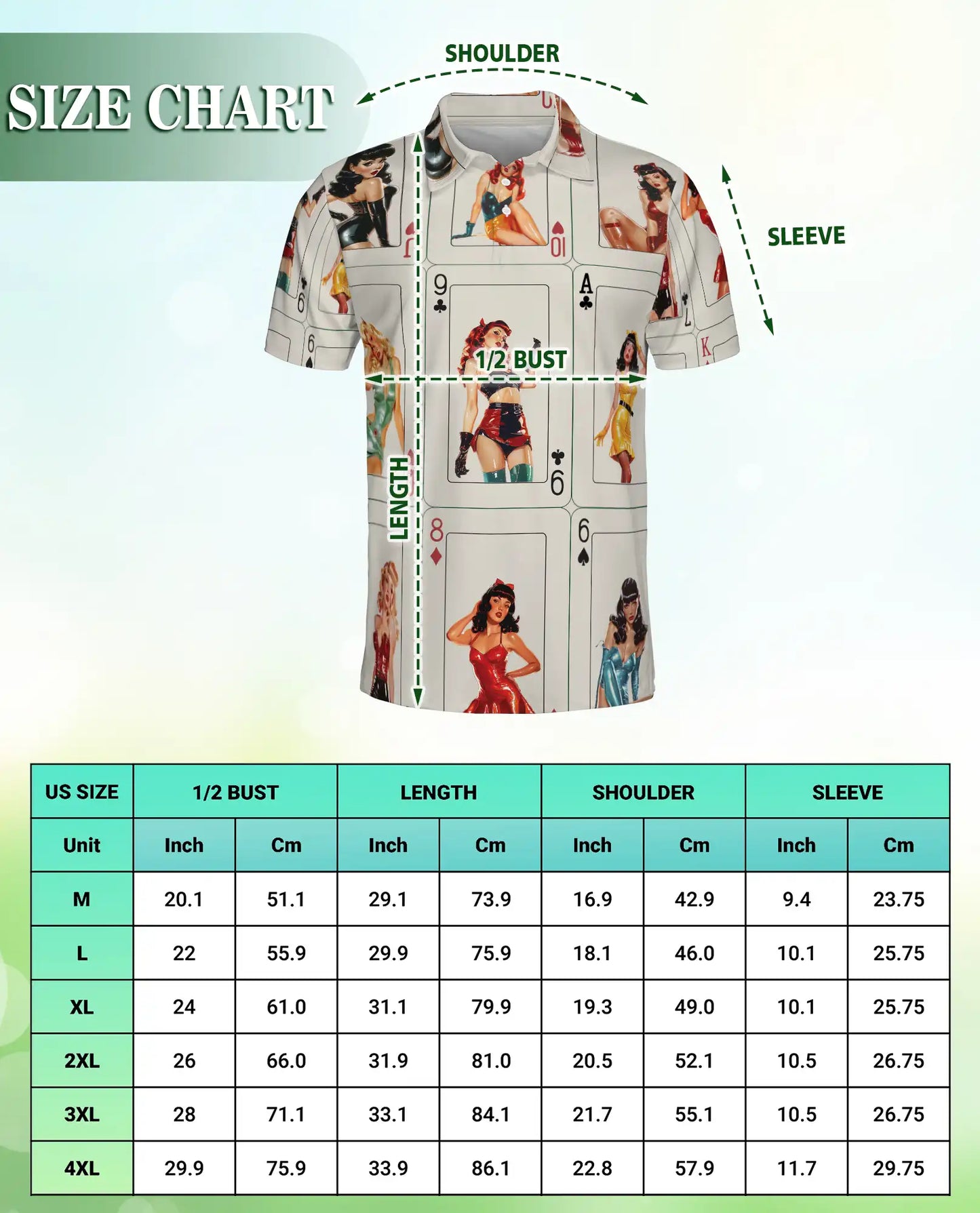 Vintage Pin Up Poker Polo Shirt - Retro Casino Card Style | Netecom