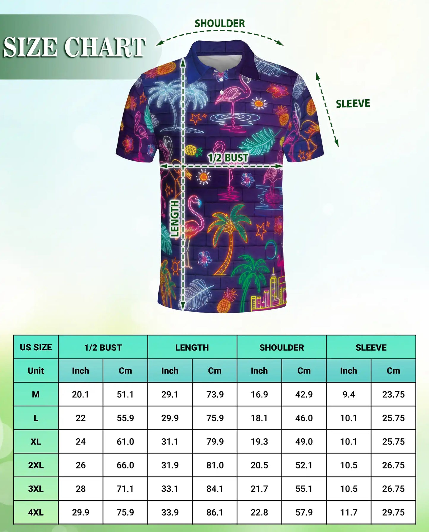 Neon Flamingo Polo Shirt – Tropical Night Print | Netecom