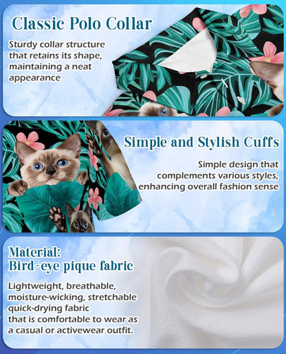 Siamese Cat Tropical Polo Shirt | Netecom
