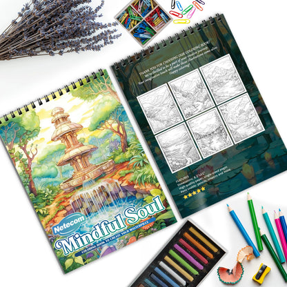 Mindful Soul Spiral Bound Coloring Book, Mindful Designs for Inner Peace and Creativity, Ideal for Those Seeking Calm and Artistic Meditation