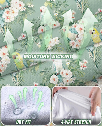 Vintage Tropical Parrot Sleeveless Polo Shirt for Women – Retro Bird Summer Style | Netecom