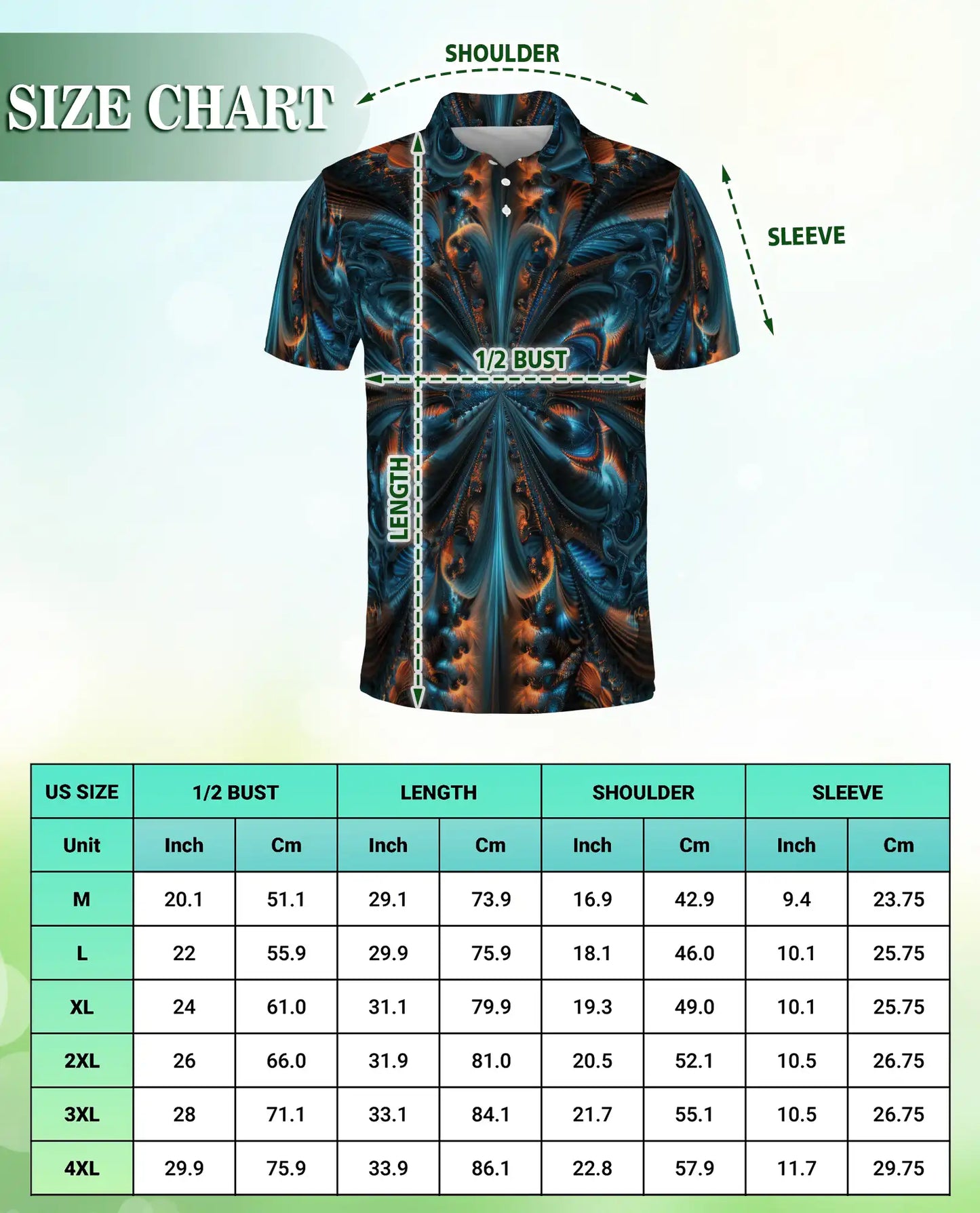 Abstract Fractal Art Polo Shirt for Men | Netecom