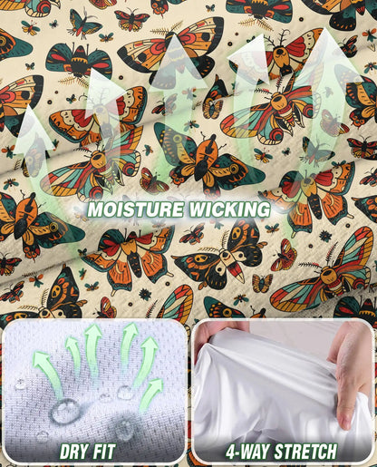 Antique Butterfly Chart Pattern Sleeveless Polo Shirt for Women | Netecom