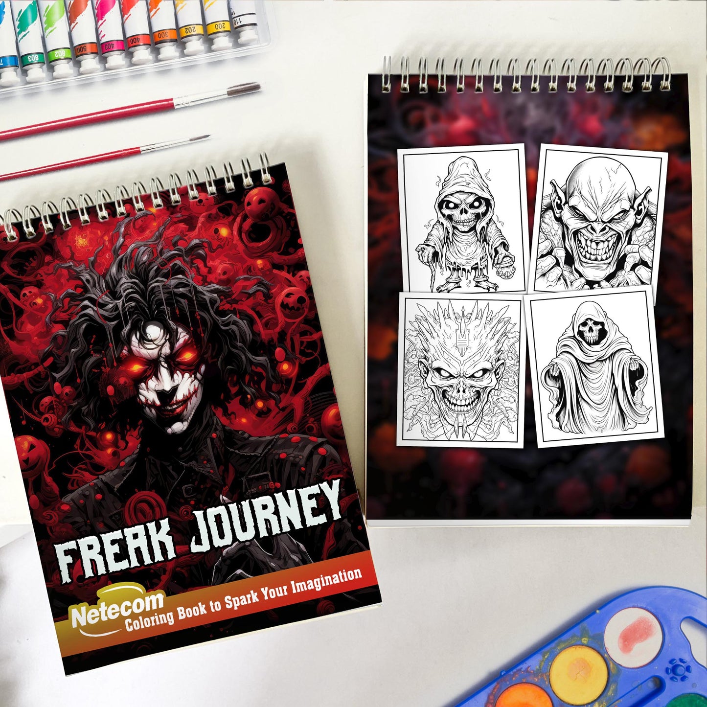 Freak Journey Spiral Bound Coloring Book, Confront Your Strangest Fantasies as You Embark on a Freak Journey Coloring Experience