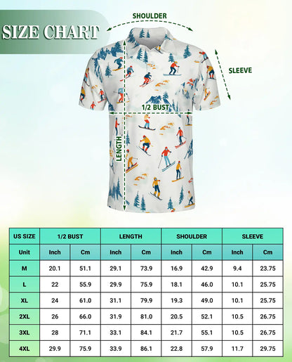 Skiing Polo Shirt for Men-Winter Alpine Mountain Ski Lover Shirt | Netecom