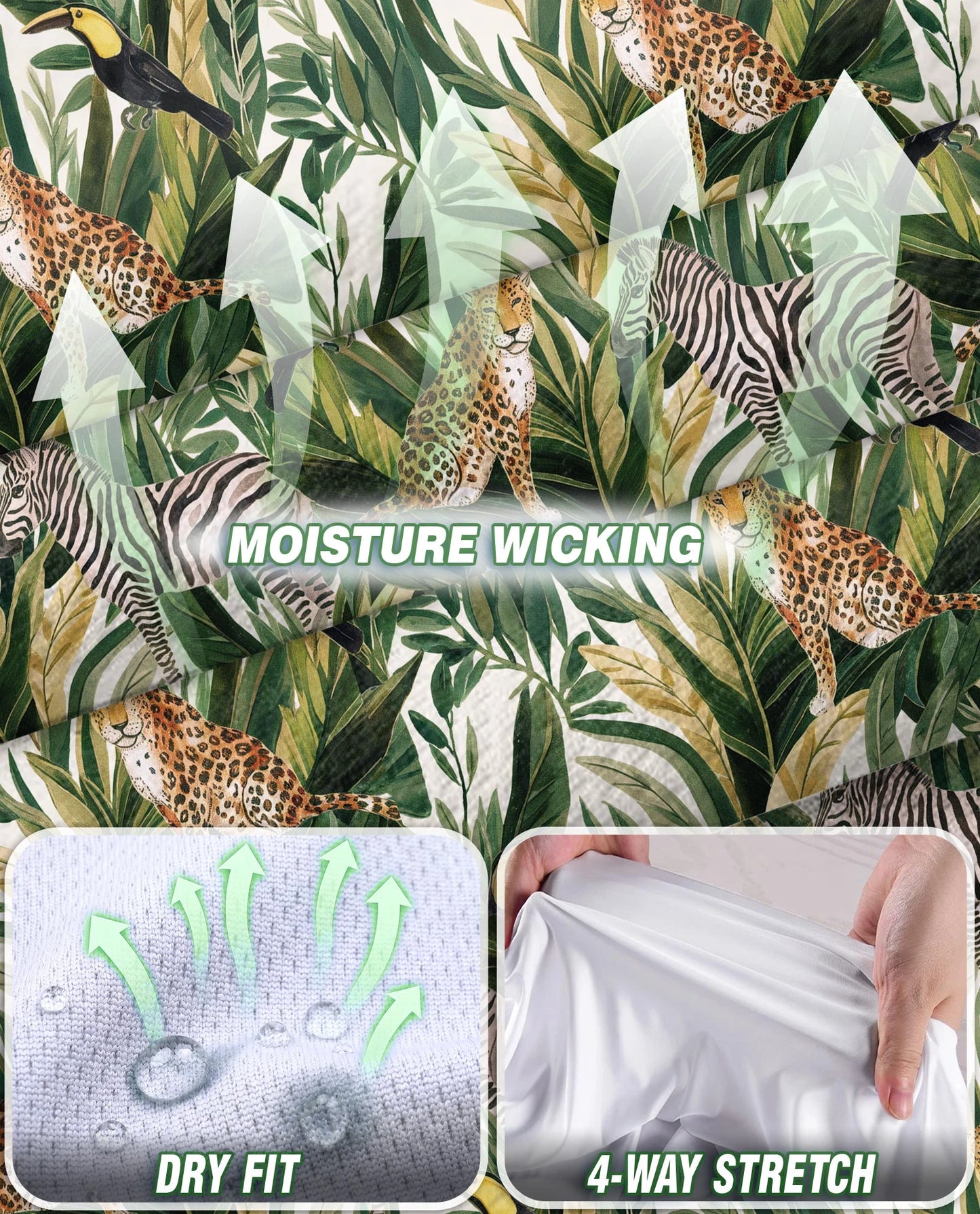 Tropical Summer Wild Animals Plants Sleeveless Polo Shirt for Women | Netecom