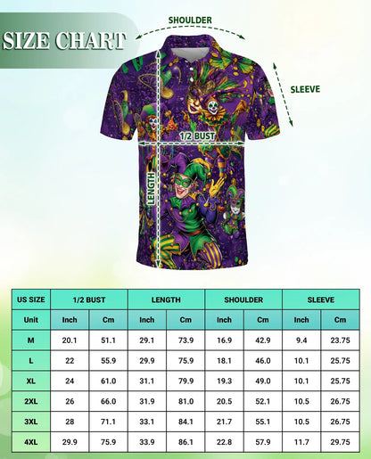 Mardi Gras Jester Hawaiian Polo Shirt | Netecom