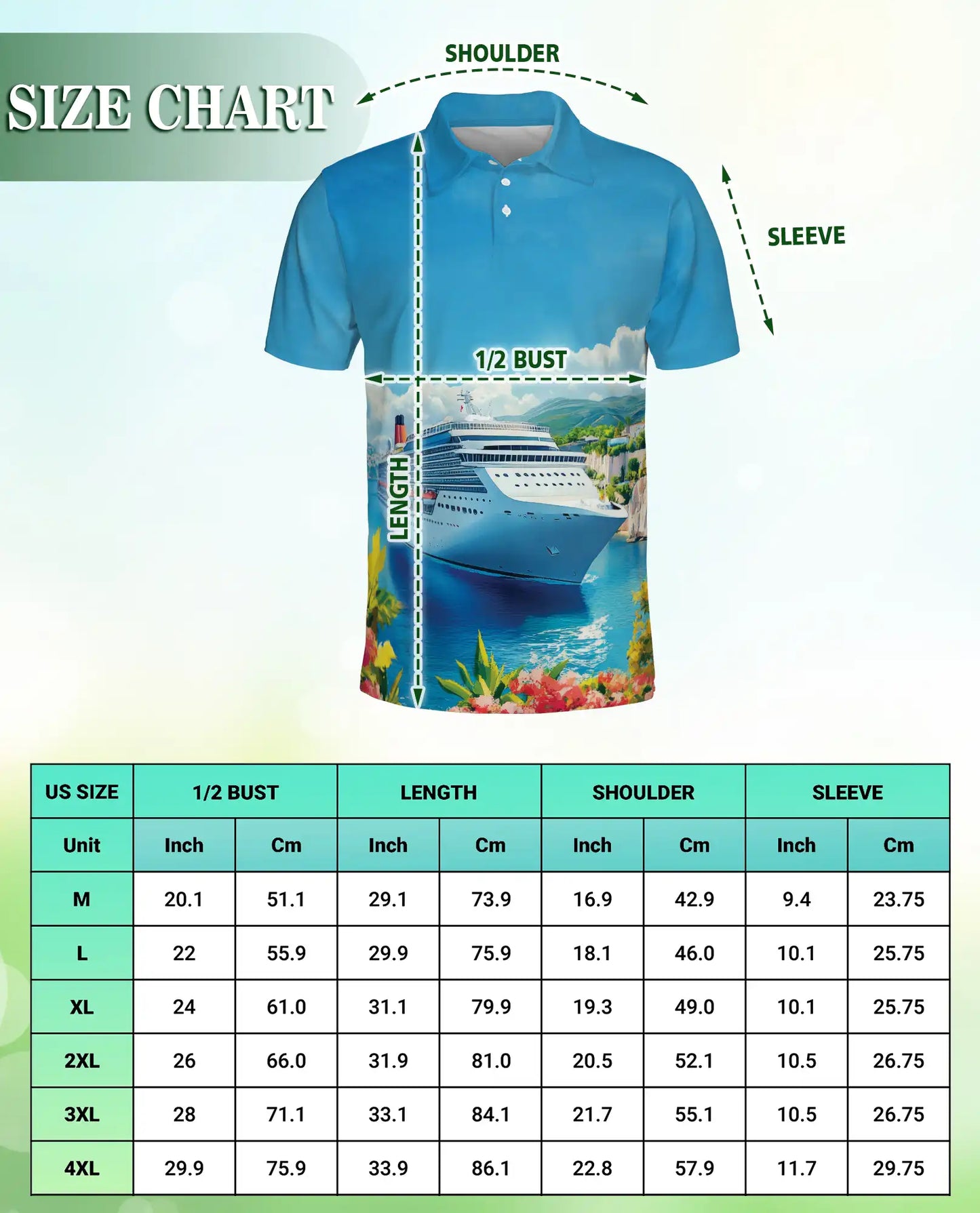 Cruise Ship Ocean View 3D Polo Shirt | Netecom