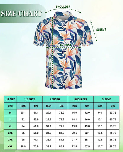 Bird of Paradise Polo Shirt – Tropical Floral Print | Netecom
