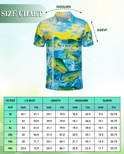 Mahi Mahi Fishing 3D Polo Shirt for Men – Tropical Ocean Angler Style | Netecom