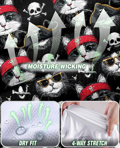 Pirate Cat Sleeveless Polo Shirt for Women | Netecom