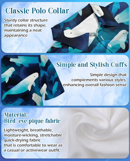 Beluga Whale Polo Shirt for Men – Ocean Wildlife Style | Netecom