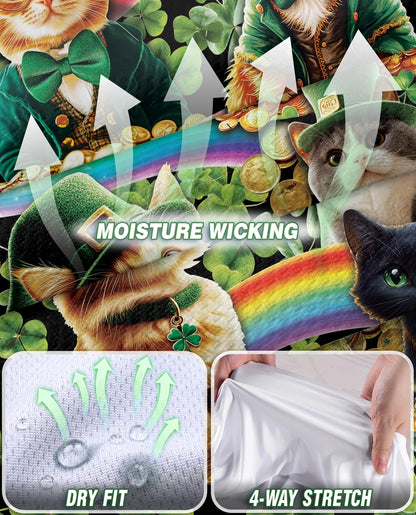 Saint Patrick's Day Cats Shamrocks Sleeveless Polo Shirt for Women | Netecom