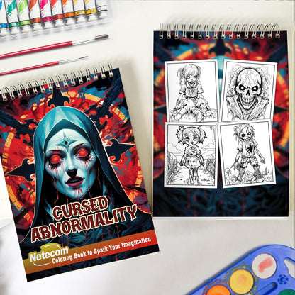 Cursed Abnormality Spiral Bound Coloring Book, Discover the Dark and Mysterious with Sinister Scenes in this Cursed Abnormality Coloring Adventure