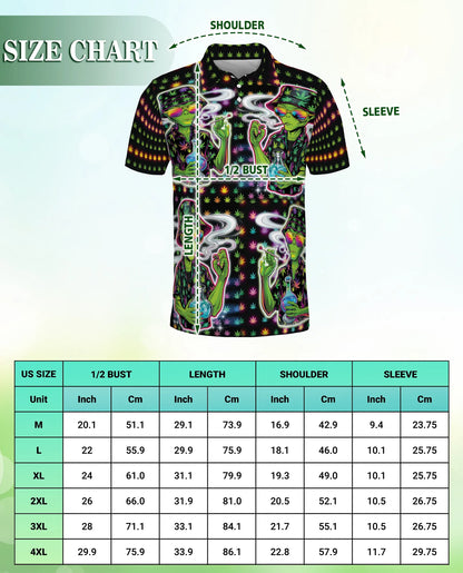 Funny Alien Neon 3D Polo Shirt for Men – Psychedelic Space Style | Netecom