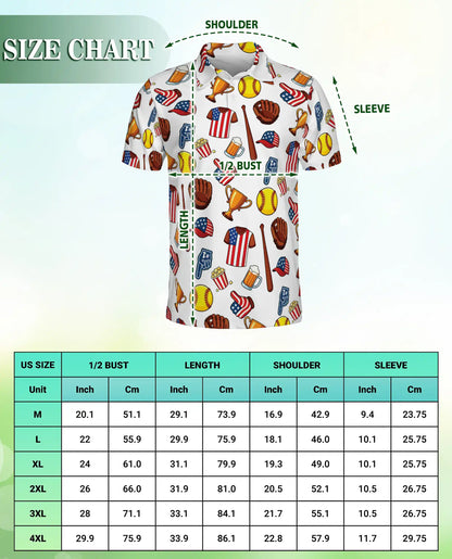 Patriotic Softball Polo Shirt for Men- USA Softball Game Day | Netecom