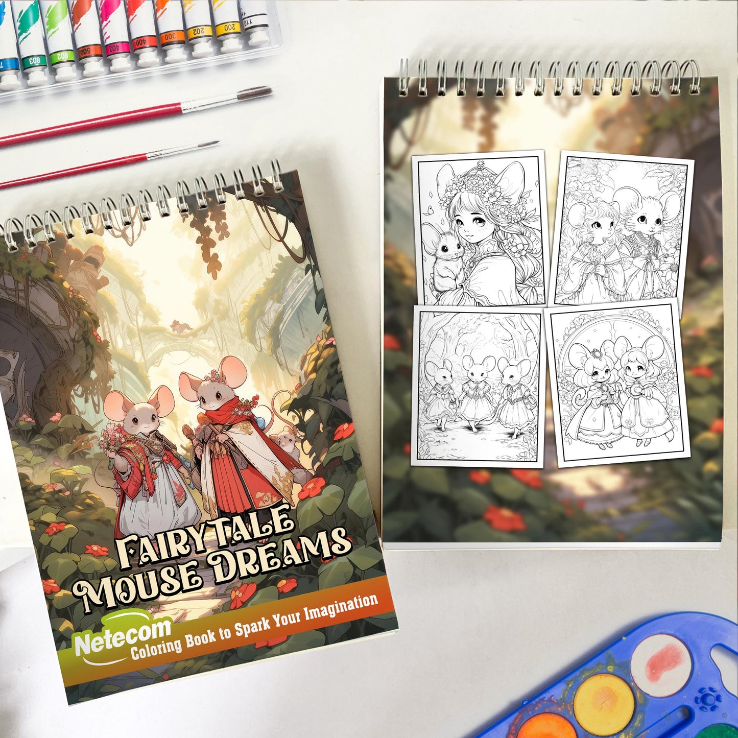 Fairytale Mouse Dreams Spiral Bound Coloring Book, Discover the Magic of Imagination through 30 Exquisitely Illustrated Coloring Pages of Fairytale Mouse Dreams.