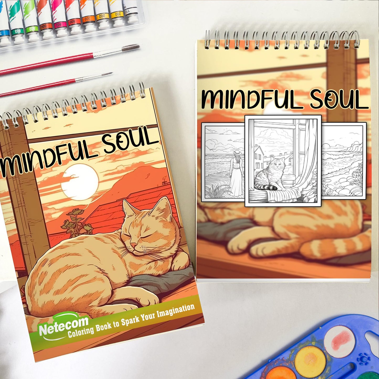 Mindful Soul Spiral Bound Coloring Book, Unleash Your Creativity with 30 Tranquil Coloring Pages for a Mindful Soul