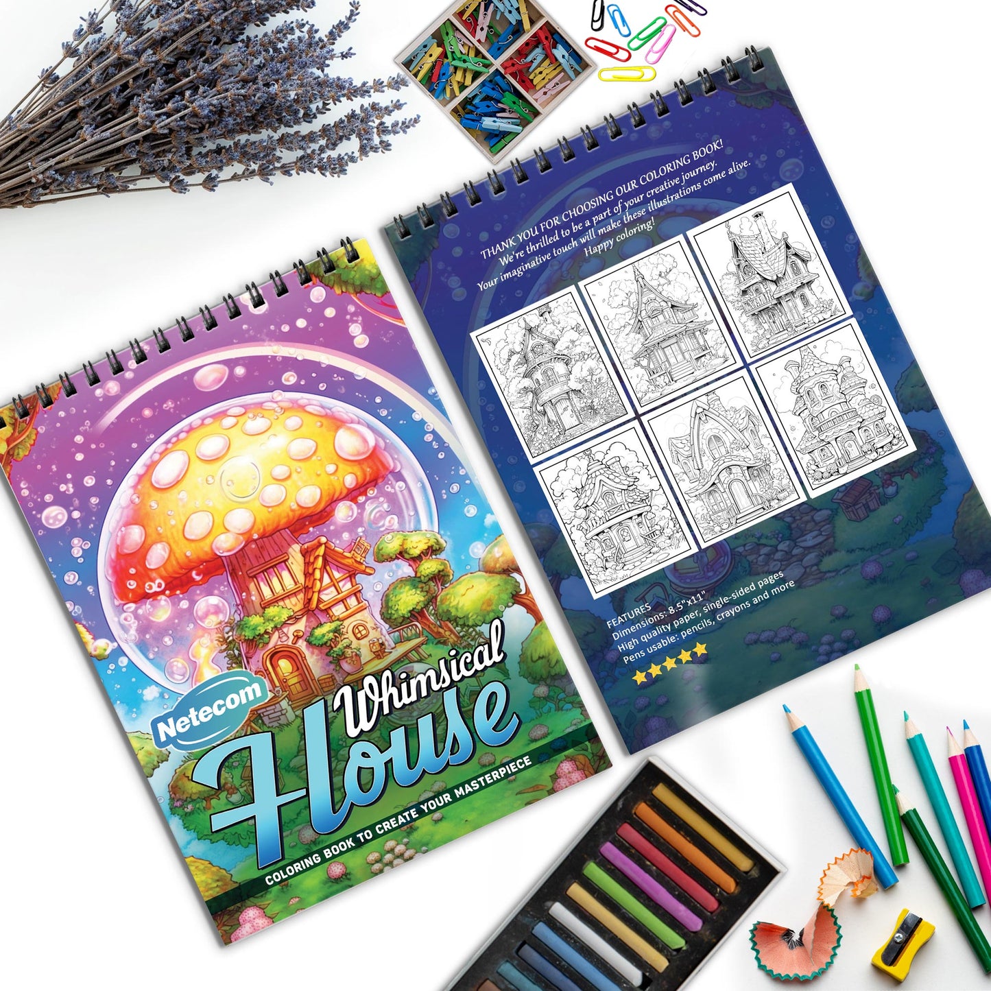 Whimsical House Spiral Bound Coloring Book, Imaginative Whimsical Houses for Creative Fun, Great for Fans of Unique Architecture and Playful Art