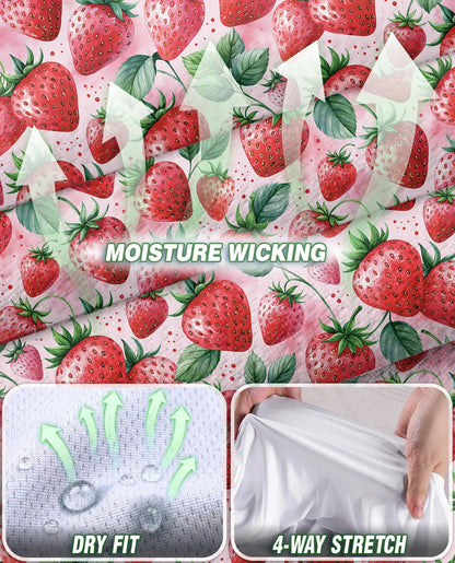 Allover Strawberry Print Sleeveless Polo Shirt for Women | Netecom