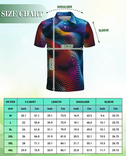 Abstract Dot Wave Polo Shirt – Colorful Modern Style | Netecom