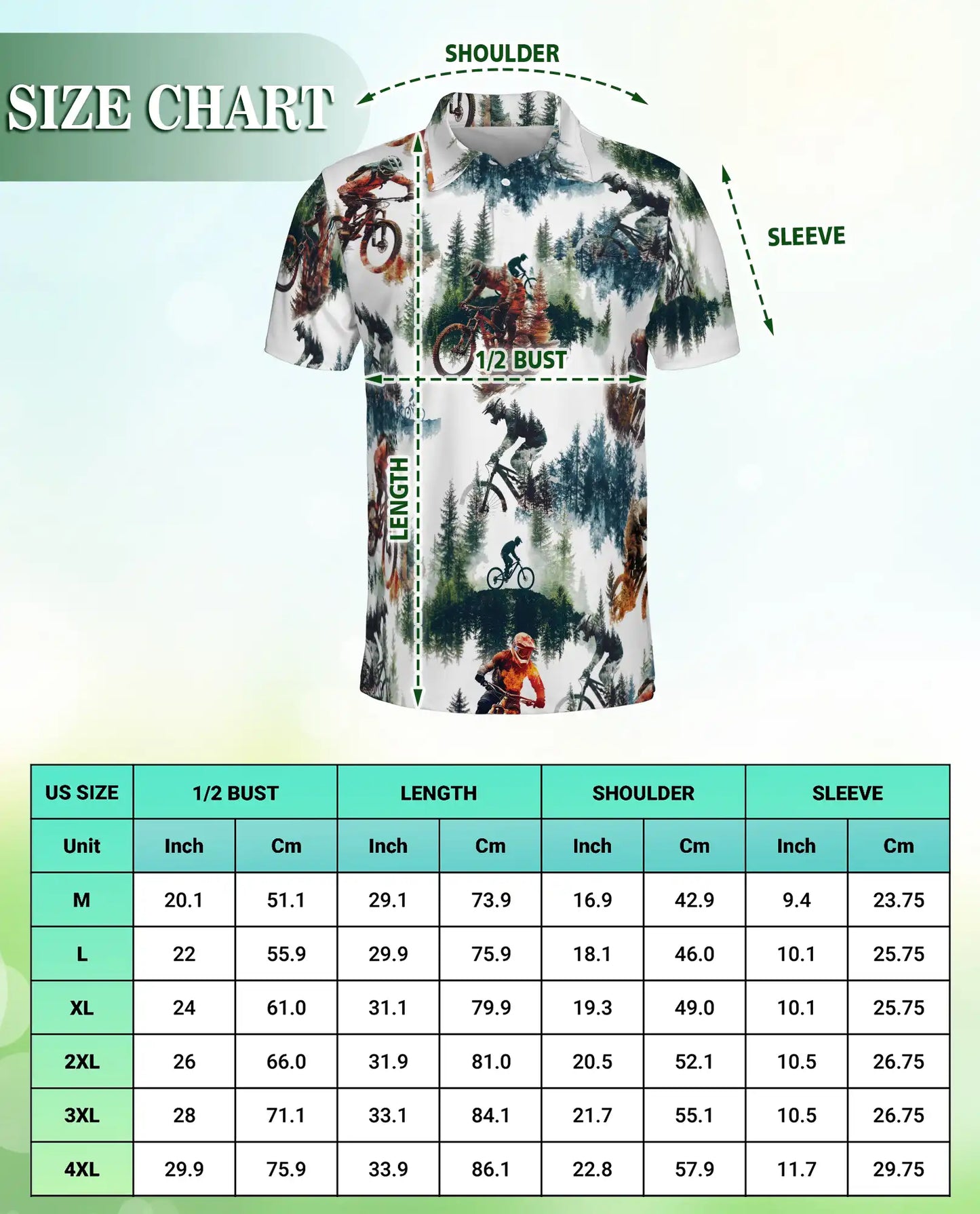 Mountain Bike Forest 3D Polo Shirt for Men – Extreme Cycling Outdoor Style | Netecom
