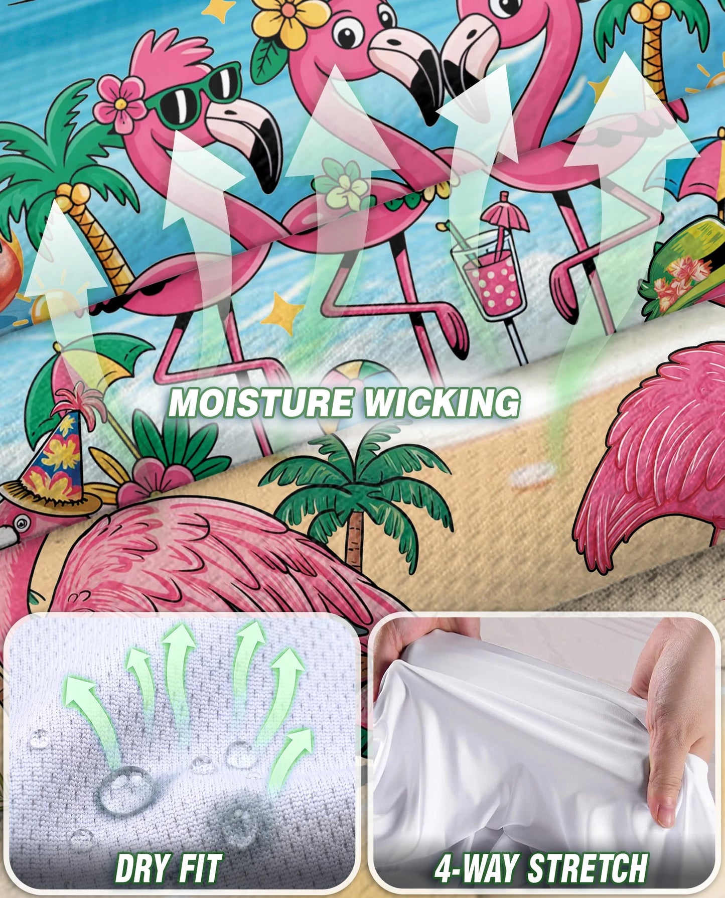 Flamingo Cocktails Beach Sleeveless Polo Shirt for Women – Tropical Summer Style | Netecom