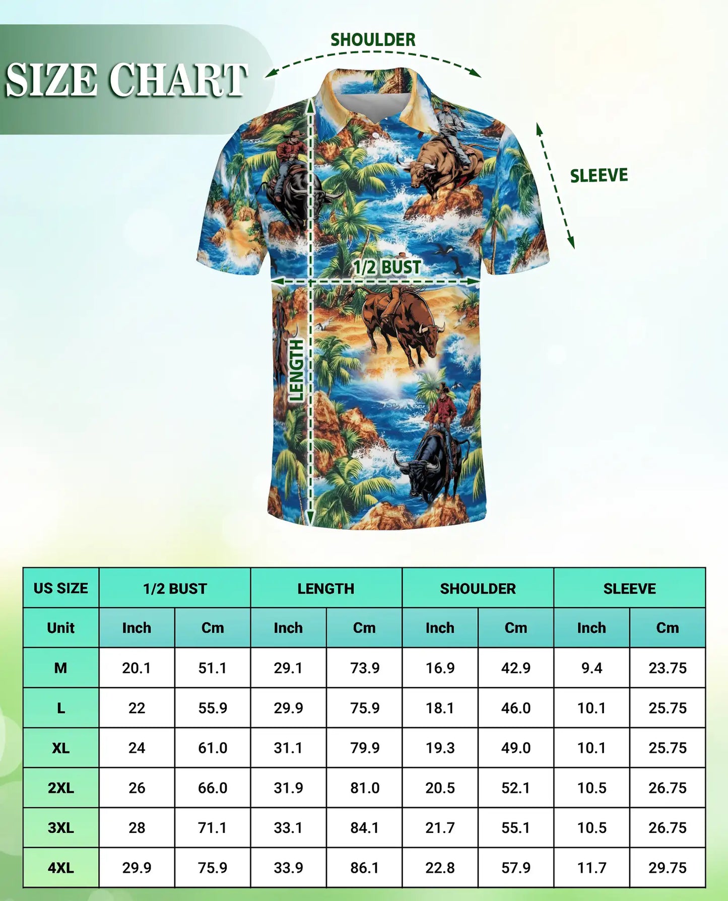 Cowboy Bull Riding 3D Polo Shirt for Men – Tropical Western Rodeo Style | Netecom