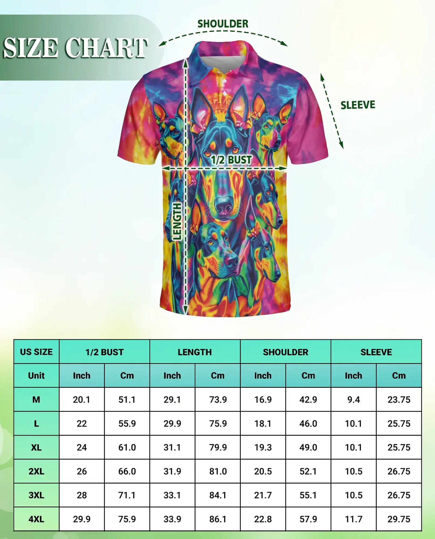 Doberman Neon Polo Shirt – Psychedelic Dog Style | Netecom