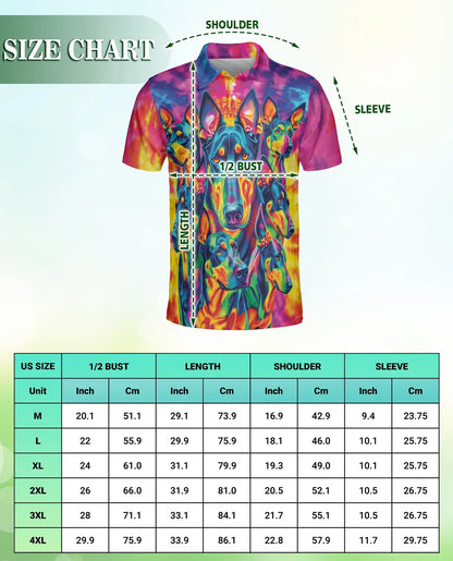 Doberman Neon Polo Shirt – Psychedelic Dog Style | Netecom