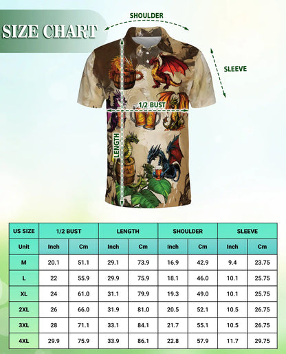 Dragon Beer Fantasy 3D Polo Shirt for Men | Netecom