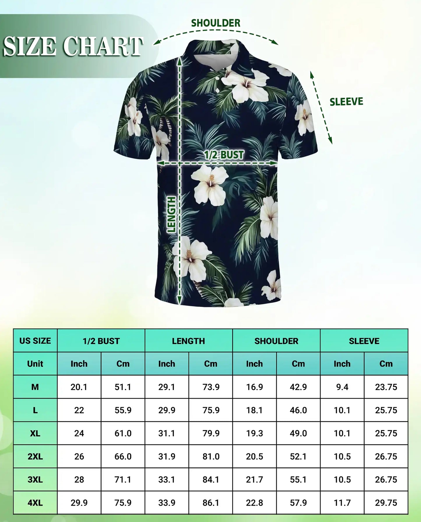 Tropical Hibiscus Palm 3D Polo Shirt for Men – Hawaiian Floral Beach Style | Netecom