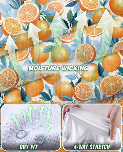 Orange Pattern Sleeveless Polo Shirt for Women | Netecom