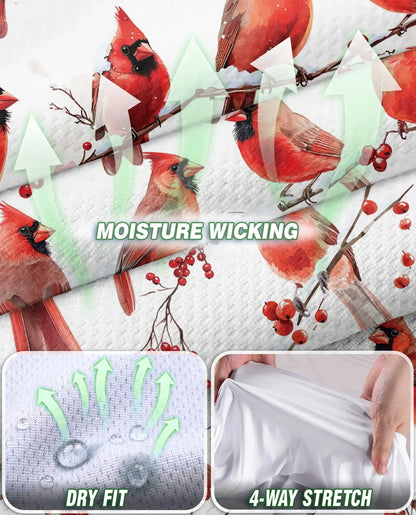 Cardinal Bird Sleeveless Polo Shirt for Women – Elegant Wildlife Nature Style | Netecom