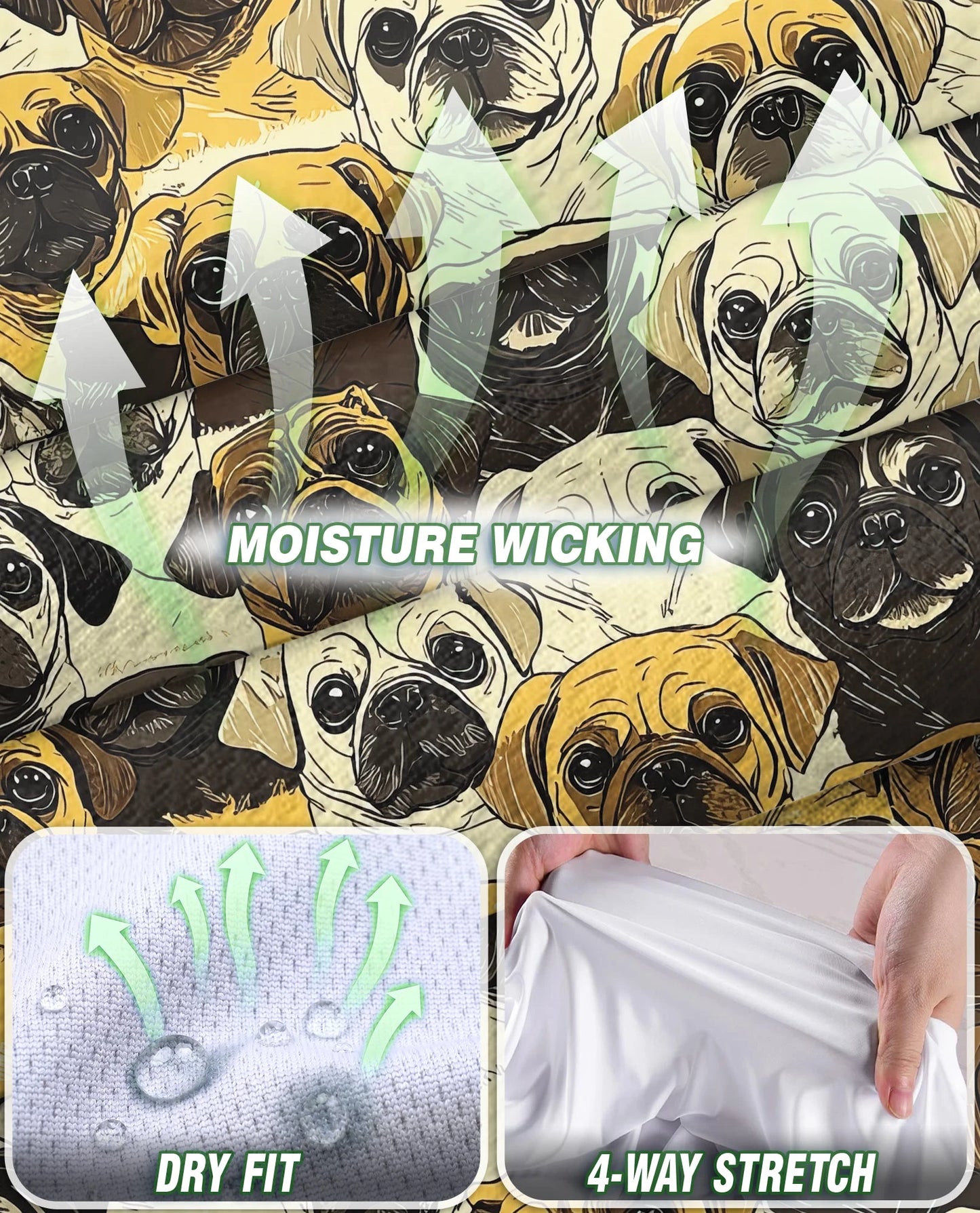 Pug Dog Pattern Sleeveless Polo Shirt for Women | Netecom