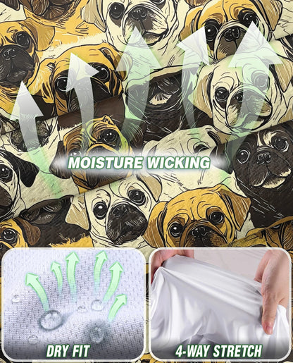 Pug Dog Pattern Sleeveless Polo Shirt for Women | Netecom