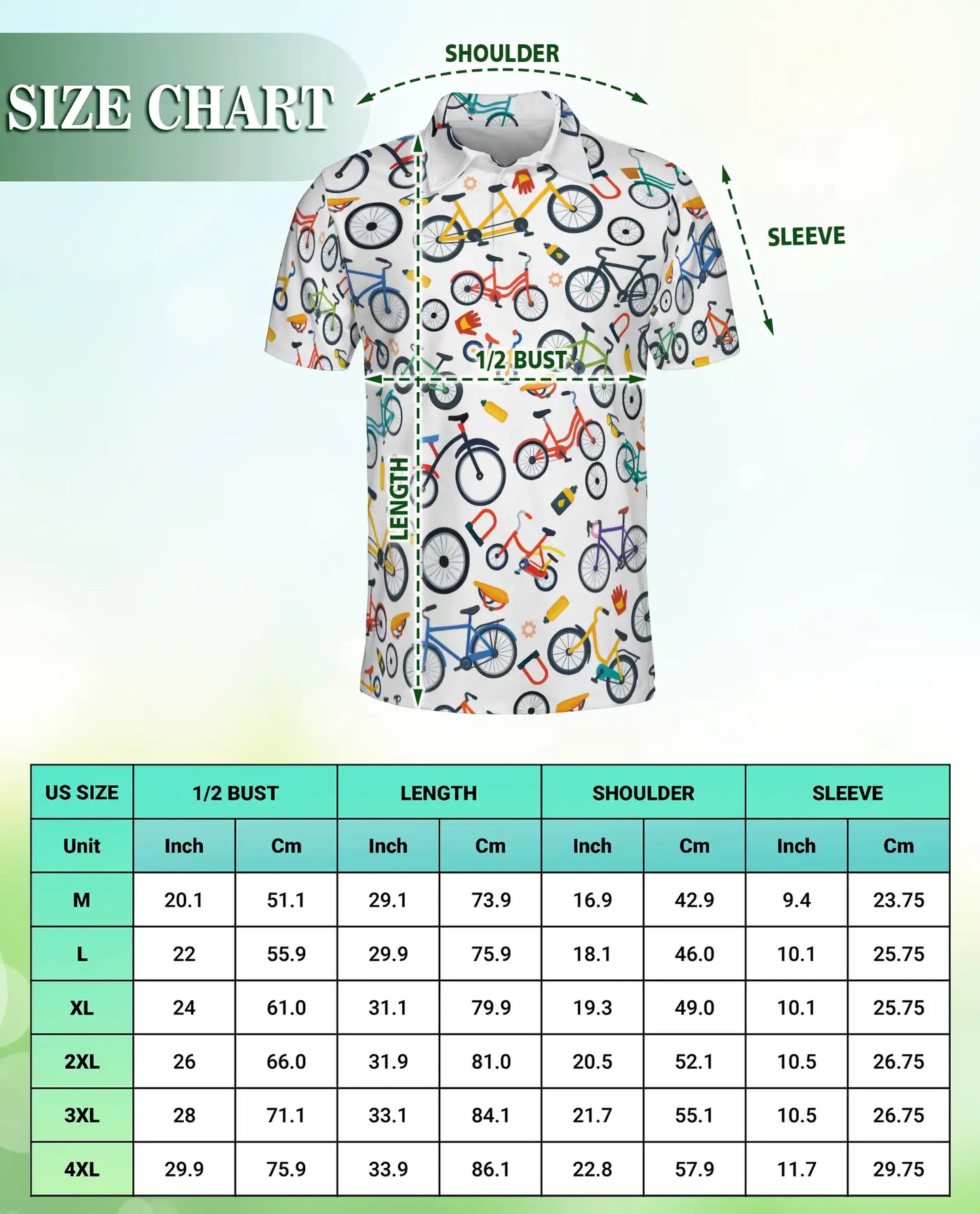 Colorful Bicycle Pattern Polo Shirt-Cycling Lifestyle Bike Lover Design | Netecom
