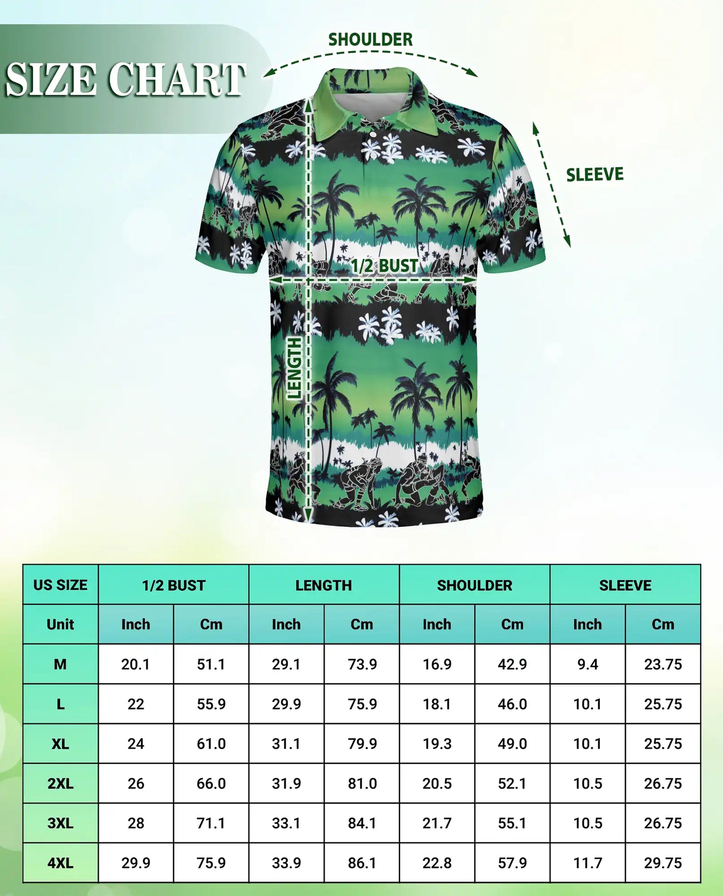 Green Hawaiian Football Polo Shirt – Tropical Style | Netecom