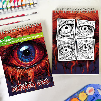 Monster Eyes Spiral Bound Coloring Book, Dive into the Monster Eyes Coloring Book with 30 Captivating and Spooky Illustrations