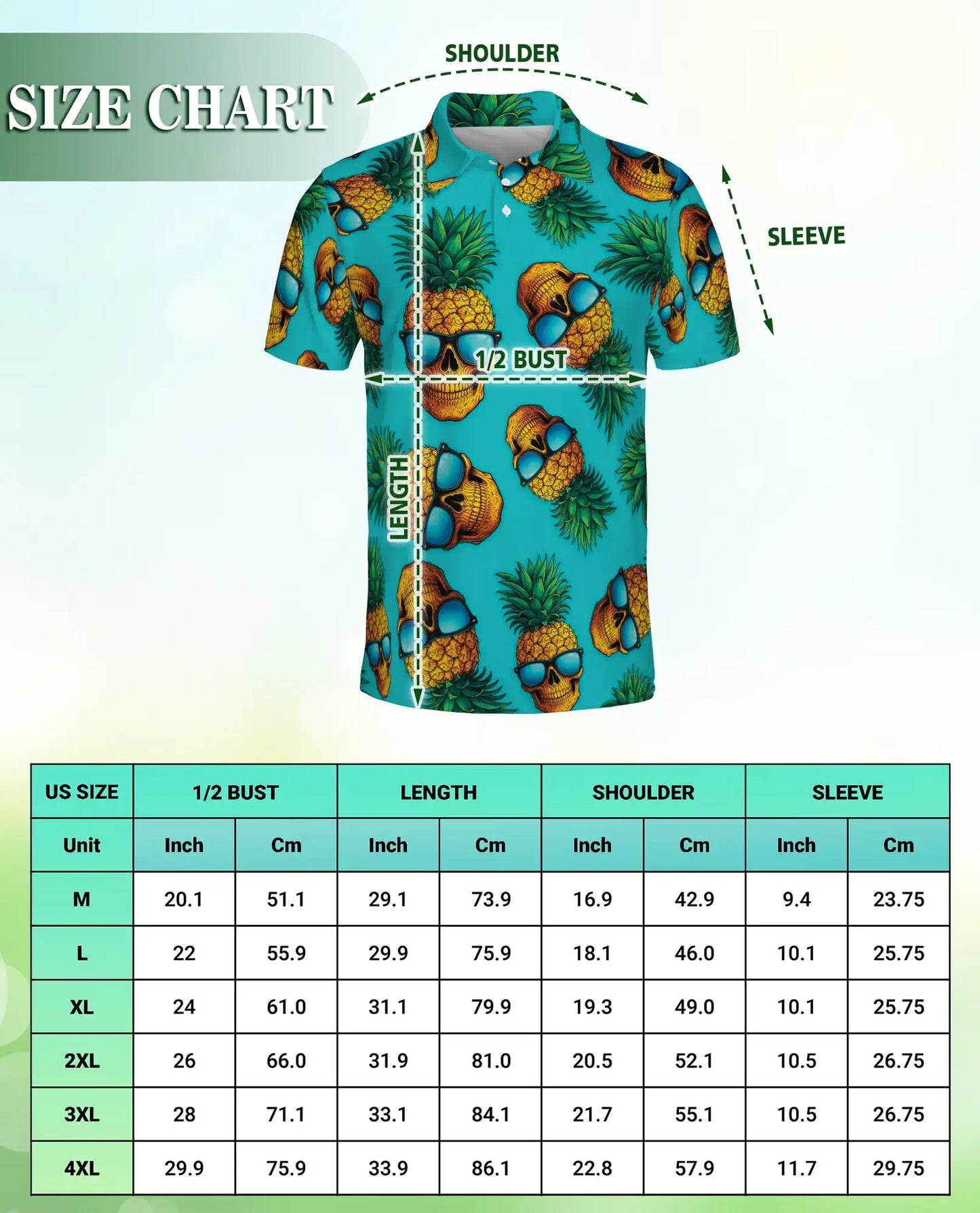 Skull Pineapple Polo Shirt – Tropical Island Print | Netecom