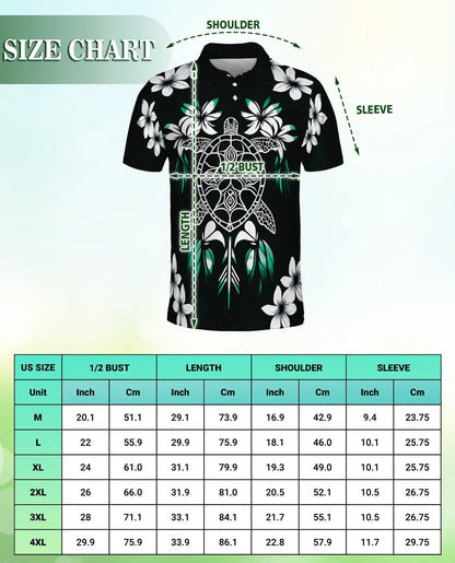 Sea Turtle Hawaiian 3D Polo Shirt for Men – Tropical Tribal Island Style | Netecom