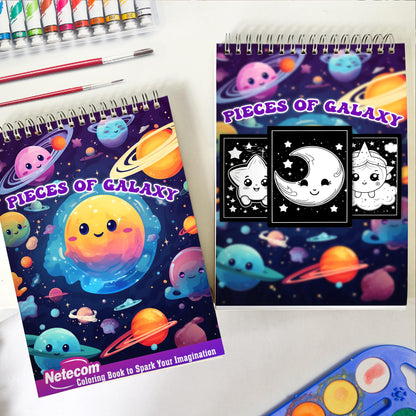 Pieces Of Galaxy Spiral Bound Coloring Book, Explore 30 Captivating Galaxy Coloring Pages in this Cosmic Adventure