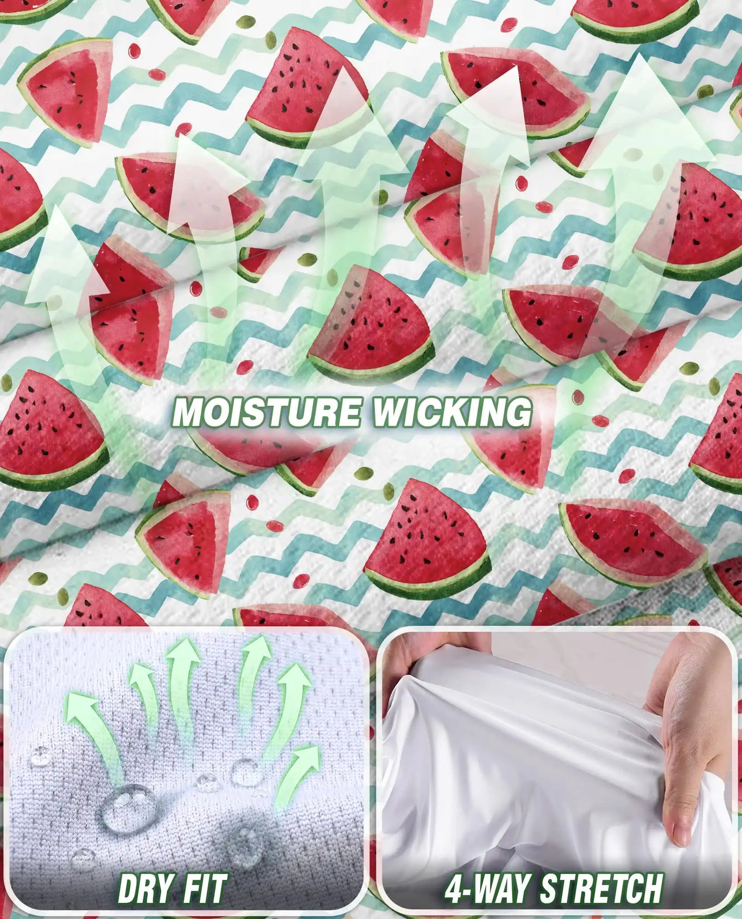 Watermelon Chevron Pattern Sleeveless Polo Shirt for Women| Netecom
