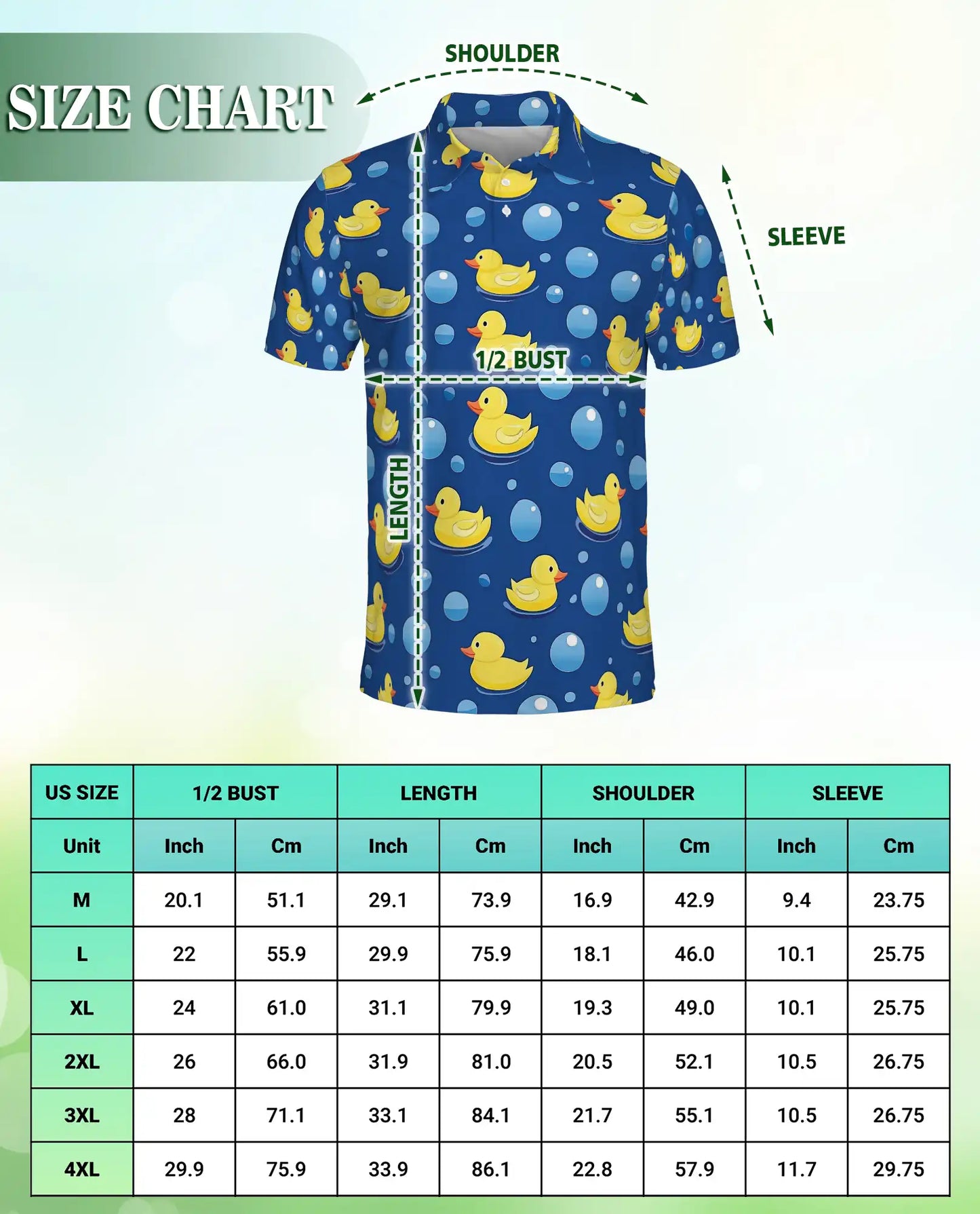 Cute Rubber Duck Bubble 3D Polo Shirt for Men – Fun Cartoon Bath Style | Netecom