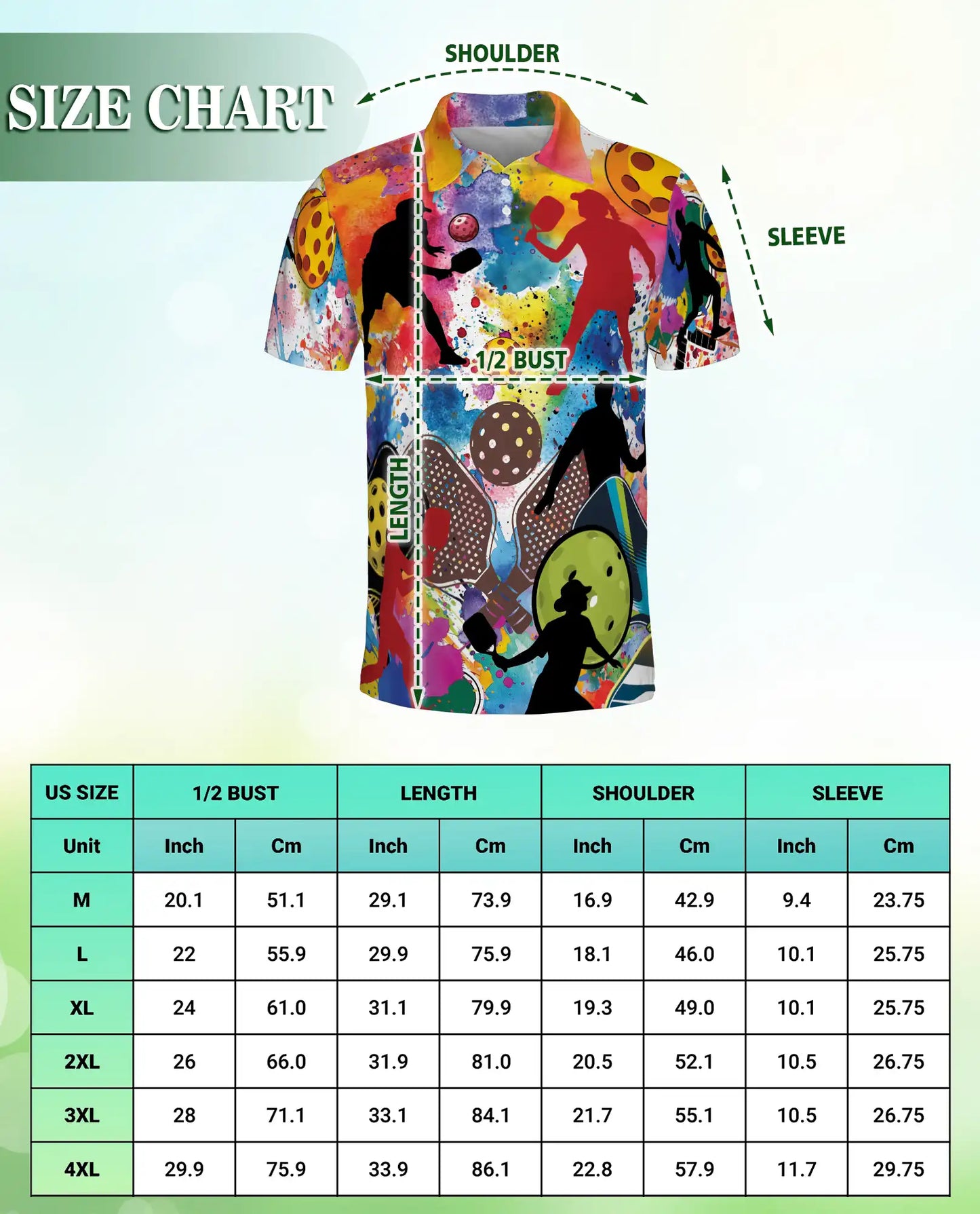 Colorful Pickleball Art 3D Polo Shirt for Men – Retro Sports Player Style | Netecom