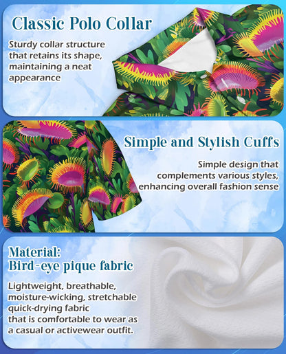 Venus Flytrap Polo Shirt for Men – Carnivorous Plant Art | Netecom