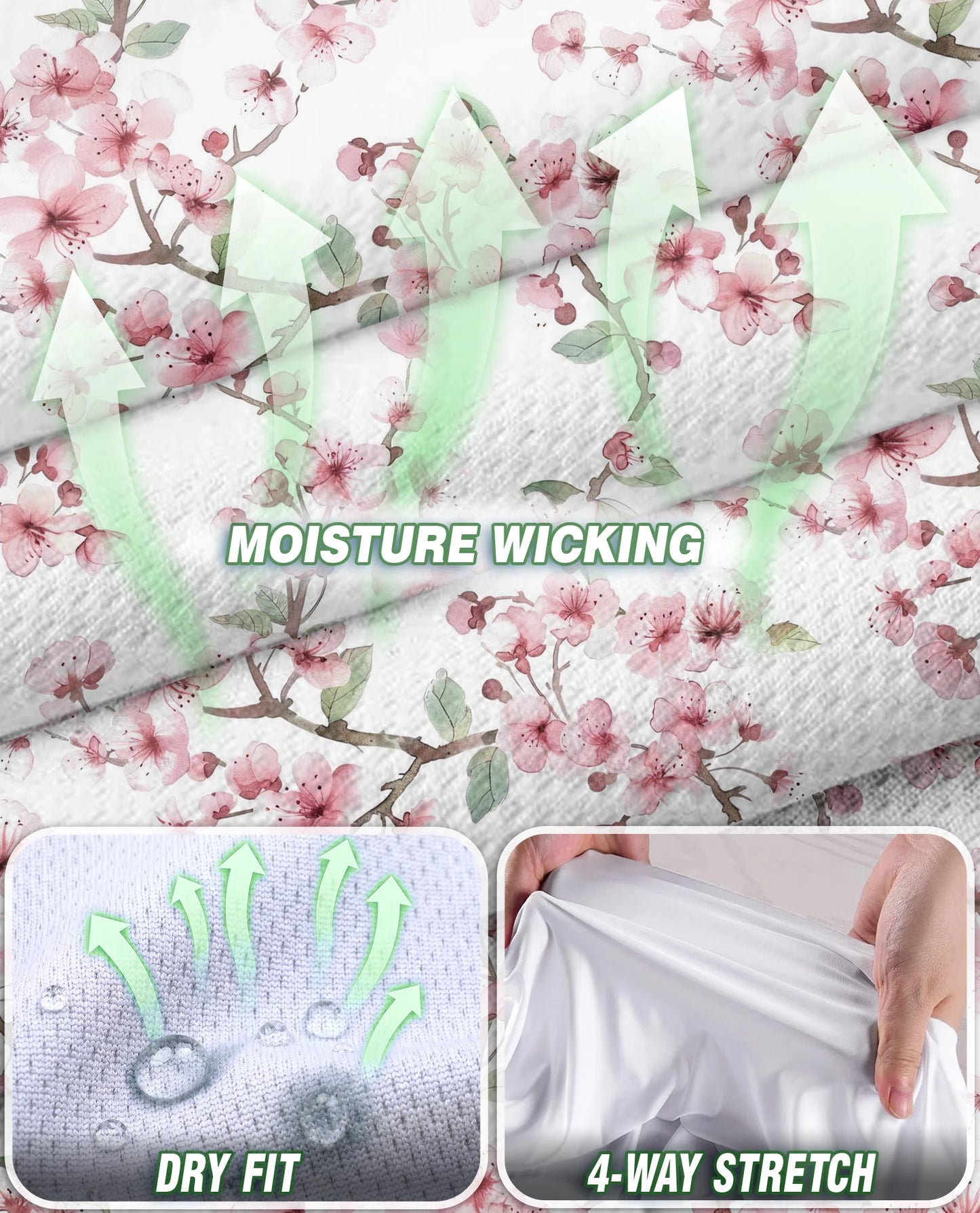 Cherry Blossom Sleeveless Polo Shirt for Women – Elegant Floral Spring Style | Netecom