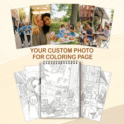 Custom Photo Coloring Book for Besties, Personalized Best Friend Memory Gift