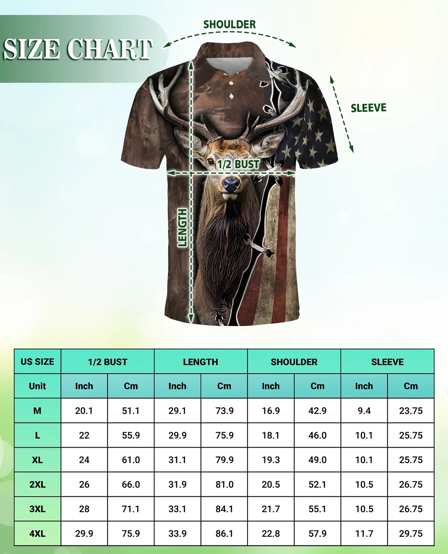 Deer Hunting Polo Shirt – American Flag Buck Print | Netecom